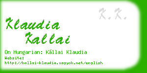 klaudia kallai business card